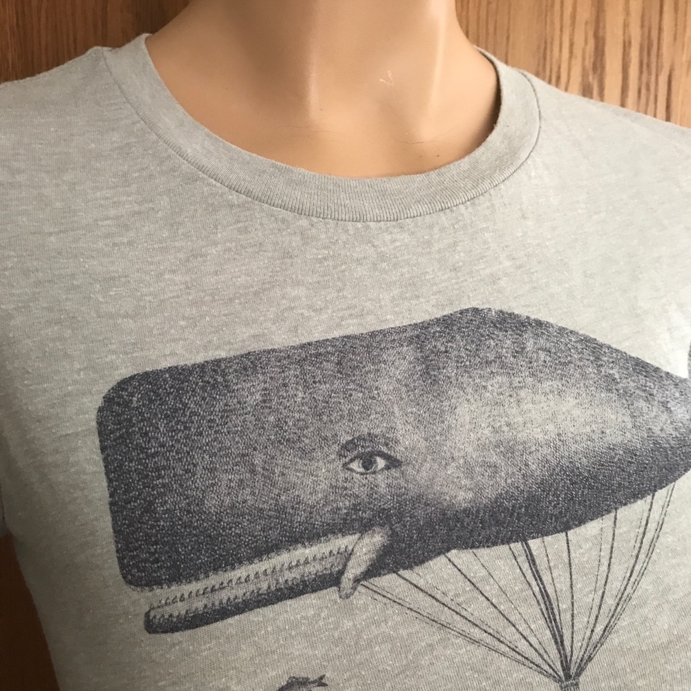 Next Level Apparel Light Gray Whale Graphic Short Sleeve Tee - Picture 5 of 11